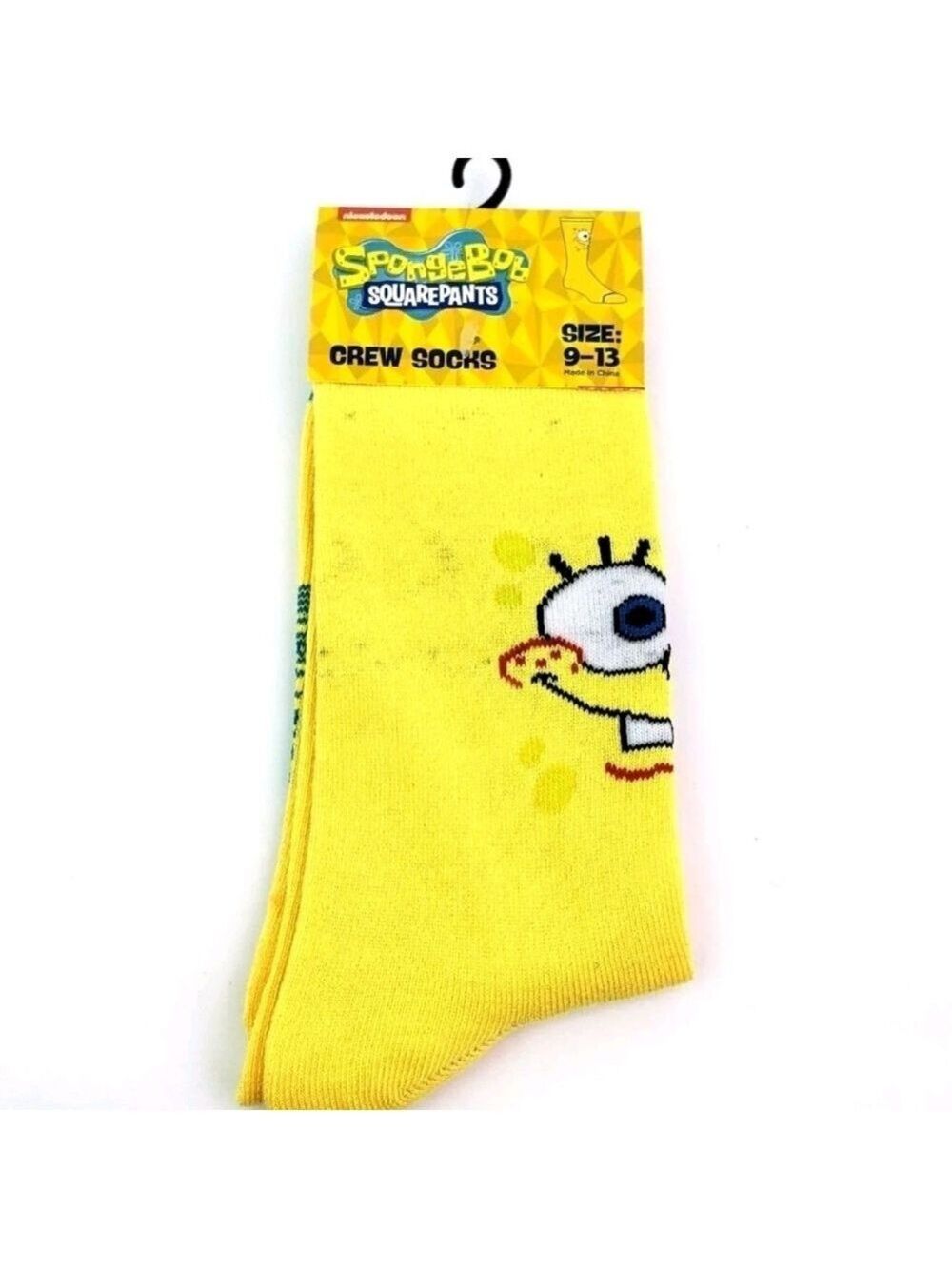 4/$25 SpongeBob SquarePants Yellow Crew Socks Nickalodeon Novelty Socks New
